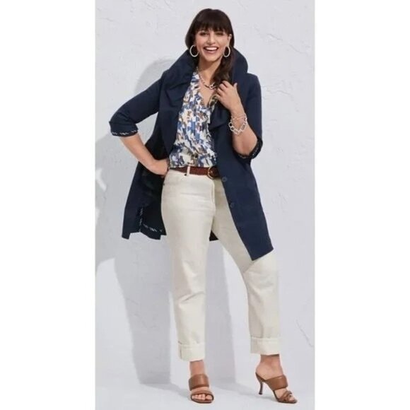 CABI 100% Boyfriend Jeans Vintage White Sz 10 #6072 EUC - Picture 1 of 7